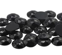 11mm Flat Back Round Acrylic Rhinestones Plastic Gems for Jewelry Making Costume Jewels Cosplay Embelishments - 75 Pieces (Black Jet .JT)