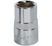 11mm Forged Steel Drive Socket - 3/8" Square Drive - Polished Chrome Vanadium