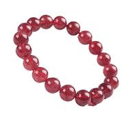 11mm Natural Red Strawberry Quartz Crystal Love Round Beads Women Bracelet 11mm AAAA