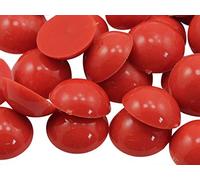 11mm Red .RED Flat Back Acrylic Round Cabochons Plastic Pearl Gems for Jewelry Making Costume Making Cosplay Jewels Embelishments - 50 Pieces