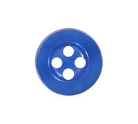 11mm Round Sew On Plastic Buttons for Shirts & Blouses - Pearlescent, Flat with 4 Holes, 18L - Pack of 20 - Royal Blue