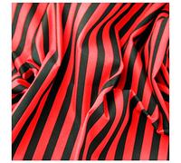 11mm Stripe Polycotton Fabric Material Horizontal Candy Stripes for Dress/Craft Sewing 45" - 112 cm Wide | Same Day Dispatch | Sold by The Metre | FABRICS KING ONLINE (Red & Black, 1 Metre)