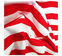 11mm Stripe Polycotton Fabric Material Horizontal Candy Stripes for Dress/Craft Sewing 45" - 112 cm Wide | Same Day Dispatch | Sold by The Metre | FABRICS KING ONLINE (Red & White, 1 Metre)