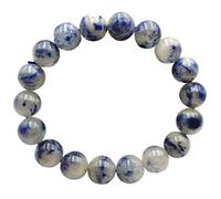 11mm Top Natural Blue Rutilated Dumortierite Quartz Crystal Rare Round Beads Women Men Bracelet