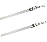 11mm White Strong 1 Pair Acrylic Draw Rods with Accessories (75cm)