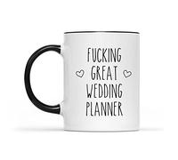 11oz Black Accent Wedding Planner Ceramic Coffee Mug Appreciation Thank You Gift