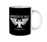 11oz Black Ceramic Mug - Imperium of Man Design, Gothic Sci-Fi Theme