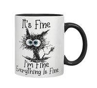 11oz Cat Afternoon Tea Mug Multifunctional Ceramic Coffee Mug Porcelain Coffee Cup Cappuccino Cup Espresso Cup for Cat Lovers (11oz)