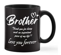 11Oz Ceramic Coffee Mug - "Thank You for Being My Brother" Design, Best Big Little Brother Gift from Men Women Sister Perfect Holiday Father's Day Mother's Day and Birthday Gifts for Kid Family
