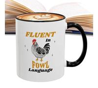 11oz Ceramic Mug With Fun Chicken Pattern, Modern Coffee Mug For Tea, Milk, And Cocoa, Large Stylish Mug For Home And Bedroom Charming 11oz Ceramic Mug With Chicken Design, Perfect For Coffee, Tea,
