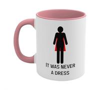 11oz Coffee Travel Mug Women Empowering Coffee Mug,It Was Never A Dress Ceramic Mug,Black to White Feminist Mug,Unique Ceramic Feminist Mug - Funny Coffee or Tea Cup - Novelty Gift for Men Women