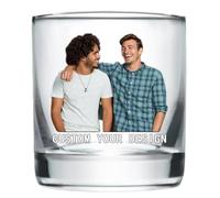 11OZ Custom Glass Round Straight Whiskey for Men Personalized Text Name Picture，8oz/11oz Fathers Day Birthday Christmas Wedding Groomsmen Gift for Dad Grandpa Whiskey Lovers (8OZ)