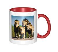 11oz Double Color Ceramic Mug Funny A Pack of Lions Print Coffee & Tea Cup Two-Tone Gift Mug for Women & Men