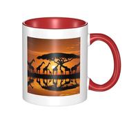 11oz Double Color Ceramic Mug Funny Africa Giraffe Majestic Tree Print Coffee & Tea Cup Two-Tone Gift Mug for Women & Men