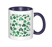 11oz Double Color Ceramic Mug Funny Happy St Patrick's Day Print Coffee & Tea Cup Two-Tone Gift Mug for Women & Men