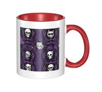 11oz Double Color Ceramic Mug Funny Purple Black Goth Spooky Print Coffee & Tea Cup Two-Tone Gift Mug for Women & Men
