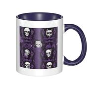 11oz Double Color Ceramic Mug Funny Purple Black Goth Spooky Print Coffee & Tea Cup Two-Tone Gift Mug for Women & Men