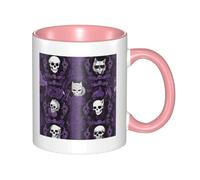 11oz Double Color Ceramic Mug Funny Purple Black Goth Spooky Print Coffee & Tea Cup Two-Tone Gift Mug for Women & Men