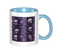 11oz Double Color Ceramic Mug Funny Purple Black Goth Spooky Print Coffee & Tea Cup Two-Tone Gift Mug for Women & Men