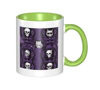 11oz Double Color Ceramic Mug Funny Purple Black Goth Spooky Print Coffee & Tea Cup Two-Tone Gift Mug for Women & Men
