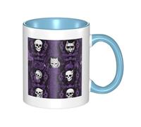 11oz Double Color Ceramic Mug Funny Purple Black Goth Spooky Print Coffee & Tea Cup Two-Tone Gift Mug for Women & Men