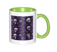 11oz Double Color Ceramic Mug Funny Purple Black Goth Spooky Print Coffee & Tea Cup Two-Tone Gift Mug for Women & Men