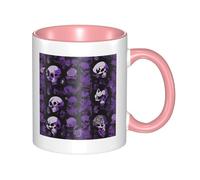 11oz Double Color Ceramic Mug Funny Purple Black Goth Spooky Print Coffee & Tea Cup Two-Tone Gift Mug for Women & Men