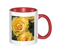 11oz Double Color Ceramic Mug Funny Yellow Roses Print Coffee & Tea Cup Two-Tone Gift Mug for Women & Men