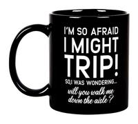 11Oz Drinking Cup Coffee Mug - "Will You Walk Me Down The Aisle" Funny Wedding Proposal Design, Gift for Daughter Dad Mom Father Mother Brother Best Friend