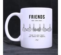 11oz Funny Friends Bras Quotes Mug, Friends Support Quotes Best Choice White Ceramic Coffee Mugs Cup, Friends Are Like Bras Close to Your Heart & There for Support