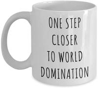 11oz Funny Mom College Graduation Ceramic Coffee Mug "World Domination" Gift
