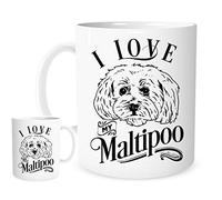 11OZ I Love My Maltipoo Mug,A Lovely Ceramic Gift Mug Featuring A Cute Maltipoo Dog