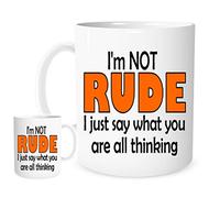 11OZ I'm Not Rude Logo Mug, Lovely Ceramic Gift Mug Featuring Emblem Funny Joke Laugh Gift