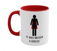 11oz It Was Never a Dress Mug Black to White Color Changing Women Empowering Ceramic Coffee Cup,Novelty Creativity Thermal Development Drink Cups Unique Gift for Womens