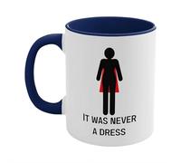 11oz It Was Never a Dress Mug Color Changing,Black to White Women Empowering Ceramic Coffee Cup for Feminist,Motivational Empowered Women Mug,Creativity Thermal Development Drink Cups for Men Women
