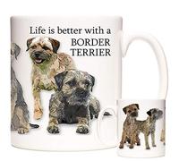 11OZ Mug Border Terrier Gift, Life is Better with A Border Terrier Dog, Ceramic Gift Mug. Dishwasher Safe