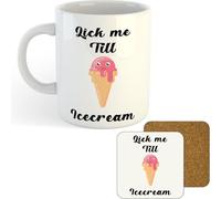 11oz Mug | Lick Me Till Icecream | Printed Funny Gift Idea Cup Tea Coffee