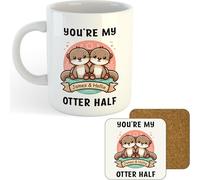 11oz Mug | Personalised Otter Half | Printed Funny Gift Idea Cup Tea Coffee