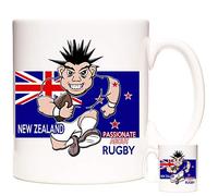 11OZ New Zealand Rugby Mug. New Zealand Passionate About Rugby. Fantastic Gift Mug for Fans of World Cup Rugby