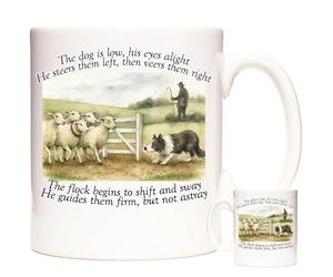 11oz Sheepdog Trial Mug - Ceramic Cup for Shepherds, Sheep Farmers, Dog Lovers & Border Collie Owners - Countryside Gift - Tea, Coffee, Soup - Comes in Strong White Box