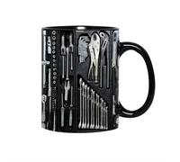 11oz Toolbox Coffee Mug - 3D Wraparound Mechanic Tools Print Ceramic Cup, Novelty Gift for Mechanics Engineers Handyman, Funny Garage Office Desk Decor (3.74" x 3.15")