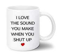 11Oz Valentines Day Novelty Ceramic Coffee Mug - Cool Funny Design "I Love The Sound You Make", Office Gift for Men Women Mom Dad Wife Coworker