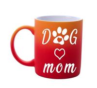 11oz Vibrant Dog Mum Gifts, Dog Mom Ceramic Coffee Mug Mothers Day Mug with Text - Gifts for Women, Her, Mom, Friends, Colleagues - for Christmas, Birthday, Doggy Lovers (Red and Yellow Gradient)