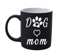 11oz Vibrant Dog Mum Mug Gifts, Dog Mom Ceramic Coffee Mug Mothers Day Mug with Text - Gifts for Women, Her, Mom, Friends, Colleagues - for Christmas, Birthday, Doggy Lovers (Black)