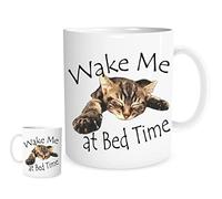 11OZ Wake me at Bed Time Lazy Kitten Mug for Tea or Coffee Cat Cats