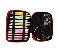 11Pairs Colorful Circular Knitting Needle Set with Zippered Case Colorful Interchangeable Knitting 3.5mm-10mm Circular