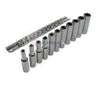 11PC 1/4" Drive DEEP SOCKETS Plus Rail