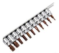 11Pc for torx Bit Socket Set 3/8 1/4 Drive for s2 Steel 11Pc(SET B) | for s2 alloy steel bits, sandblasted finish, high torque, rust resistant, fits 3/8 and 1/4 drive
