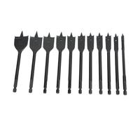 11pc Hex Shank Spade Drill Bits, High Carbon Steel Woodworking Flat | 11 Piece High Carbon Steel Hex Shank Spade Bit Set With Cutting Spurs For Precise Wood Drilling In Hand Tools.