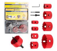 11Pc Holesaw Kit - Circular Hole Saw, Arbor Set | 19Mm 22Mm 29Mm 32Mm 38Mm 44Mm 51Mm 64Mm | Supplied With Pilot Drill, Hex Key & Storage Case, Multi Purpose